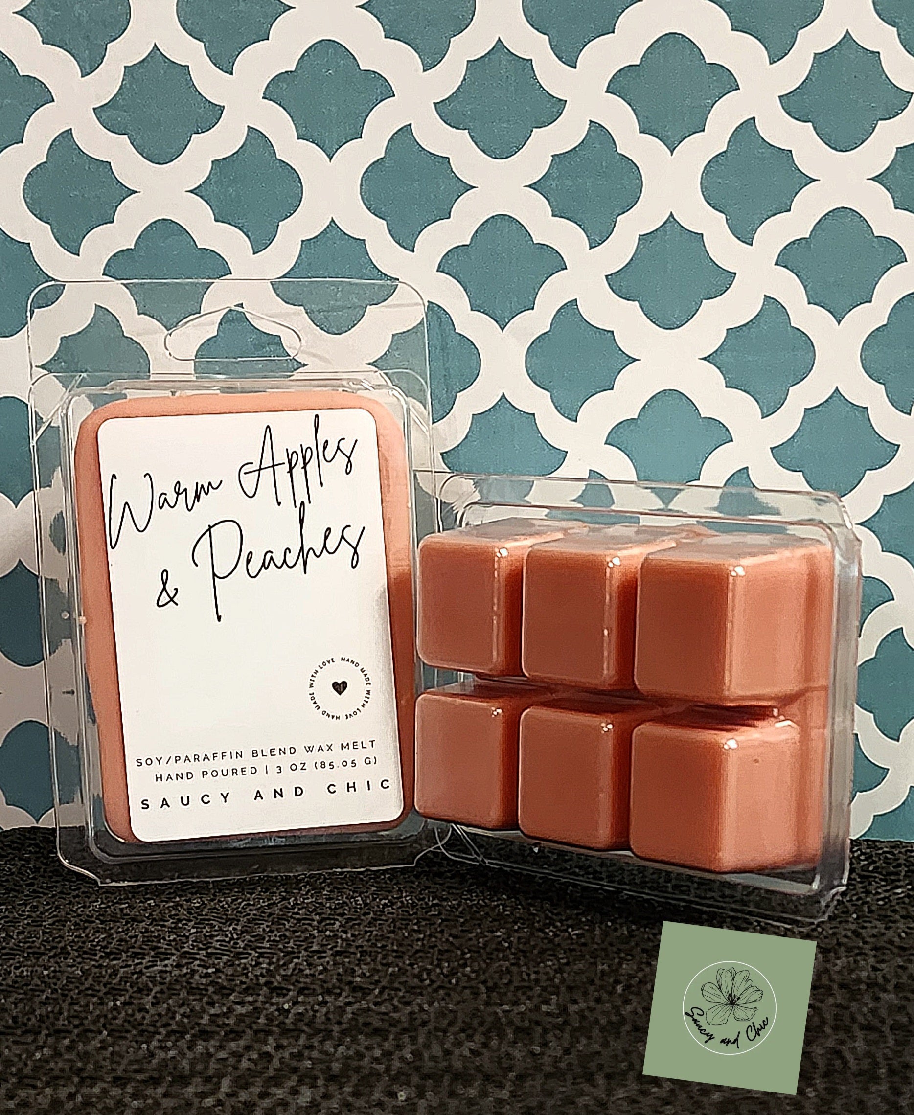 Warm apples and peaches wax melt