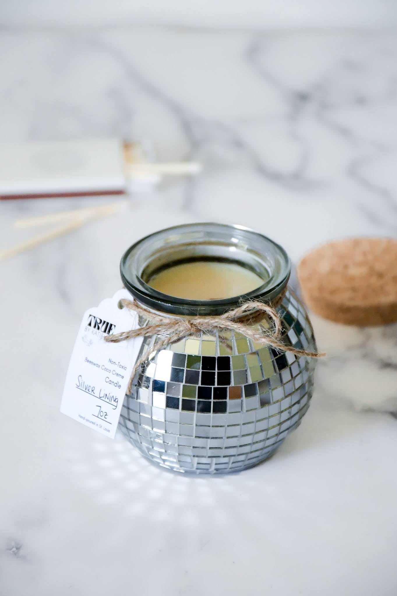 Silver Lining Disco Ball Candle
