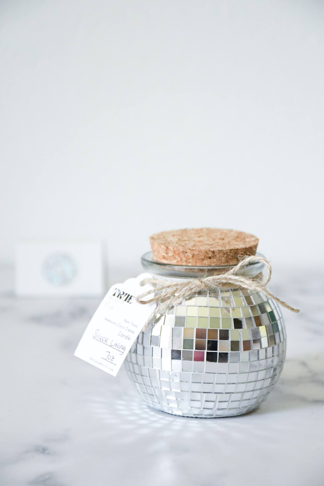 Silver Lining Disco Ball Candle