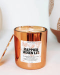 Happier When Lit Refillable Candle by True by Katie – 8oz Luxury Scented Candle