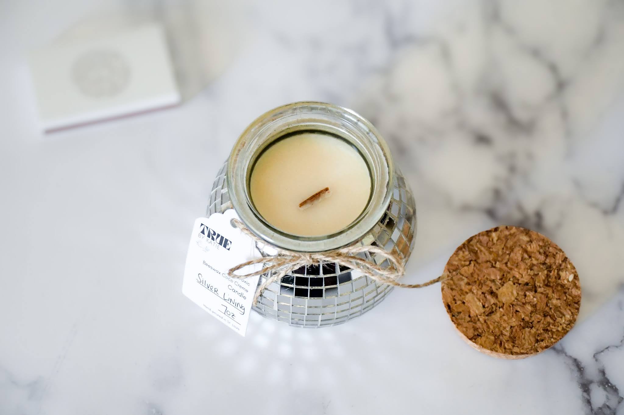 Silver Lining Disco Ball Candle