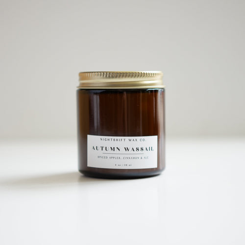 Autumn Wassail Soy Candle by Nightshift Wax | Cinnamon, Apple & Spiced Fall Fragrance