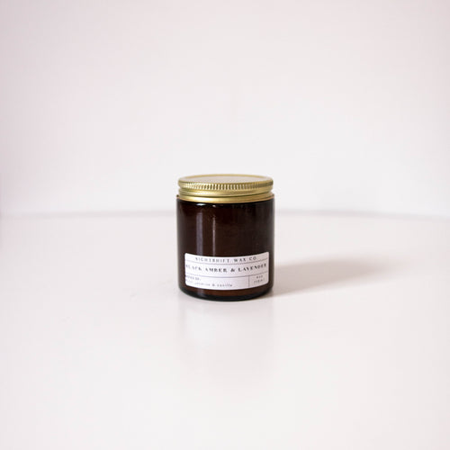 Black Amber & Lavender Soy Candle by Nightshift Wax