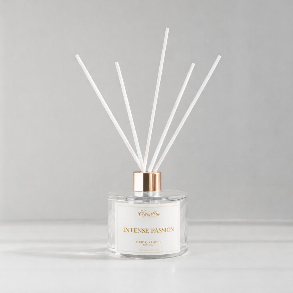 Intense Passion Rose & Patchouli Reed Diffuser – 5 oz by Camellia Lux Scents