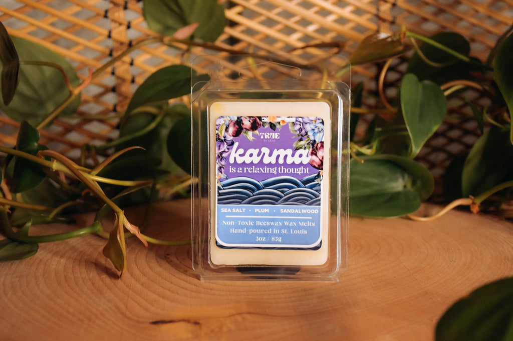 Karma is a Relaxing Thought Glitter Heart Wax Melts by True by Katie — 3oz Plastic-Free