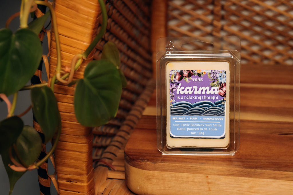 Karma is a Relaxing Thought Glitter Heart Wax Melts by True by Katie — 3oz Plastic-Free