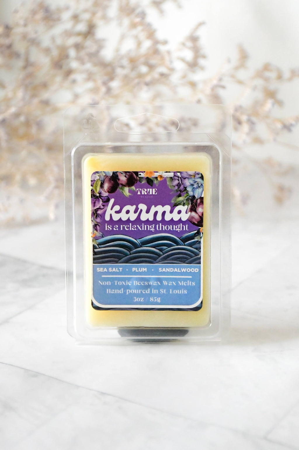 Karma is a Relaxing Thought Glitter Heart Wax Melts by True by Katie — 3oz Plastic-Free