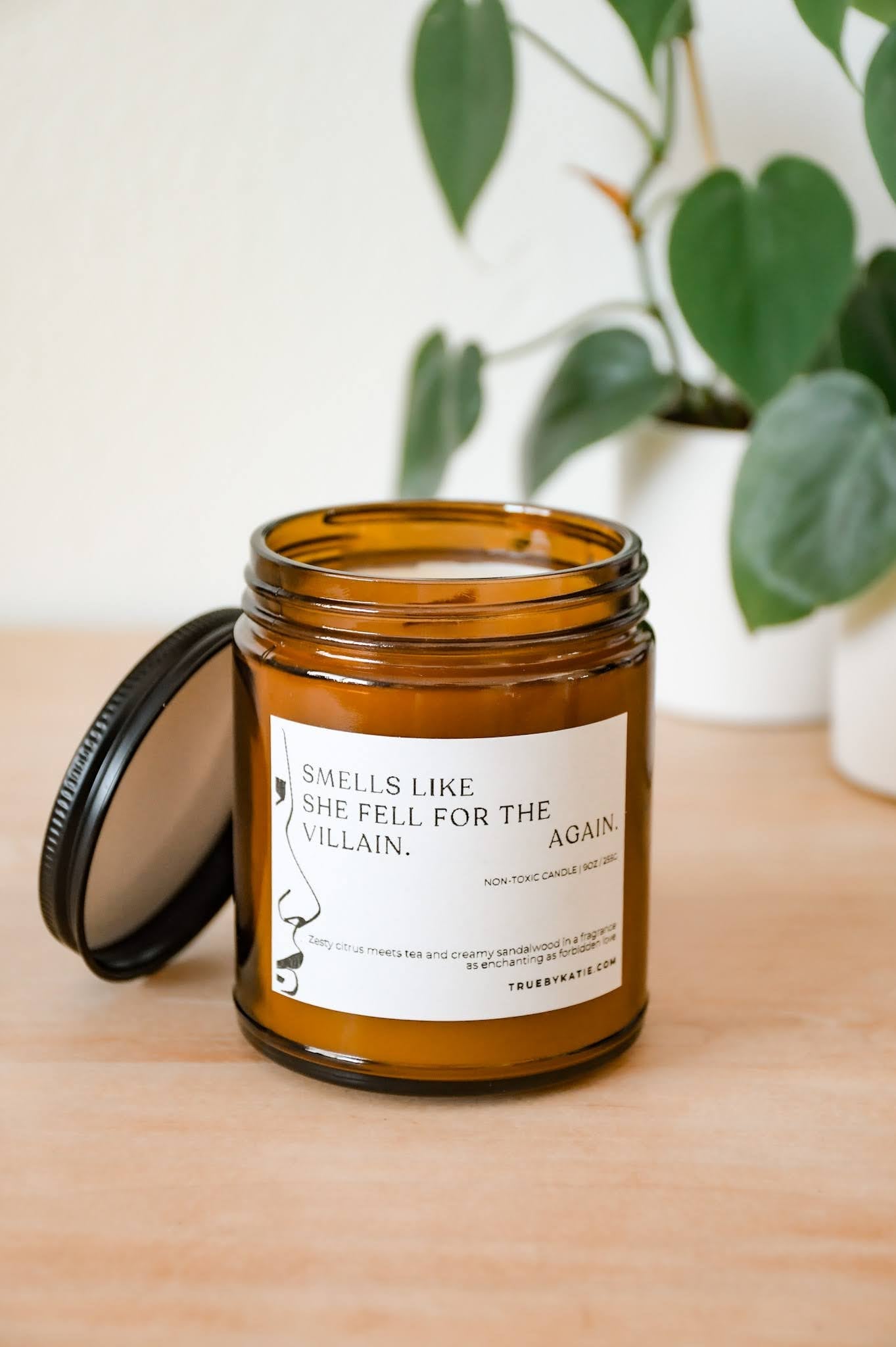 Customizable Label 9oz Glass Amber Jar Candle - Choose Your Scent