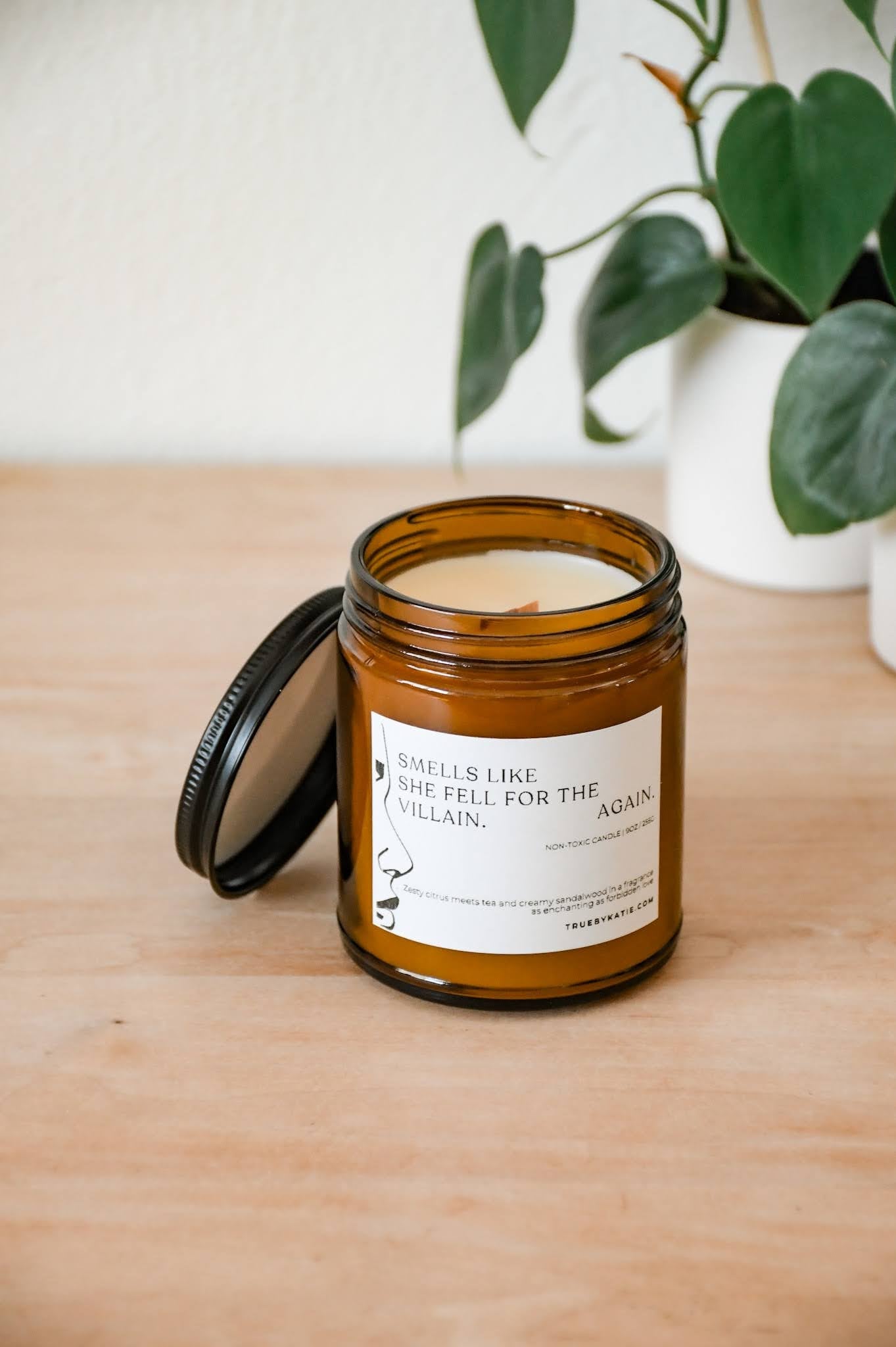 Customizable Label 9oz Glass Amber Jar Candle - Choose Your Scent