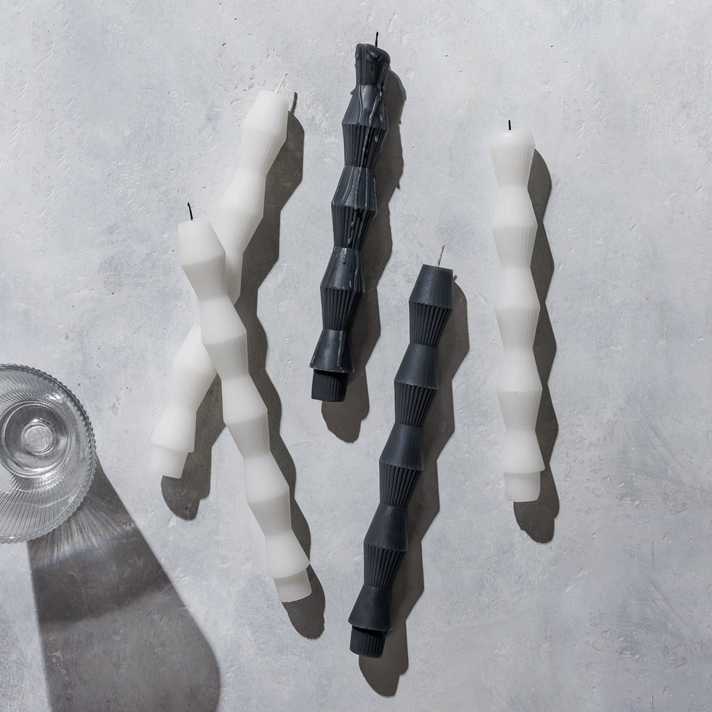 ZAI Geometric Pillar Candle in Ivory