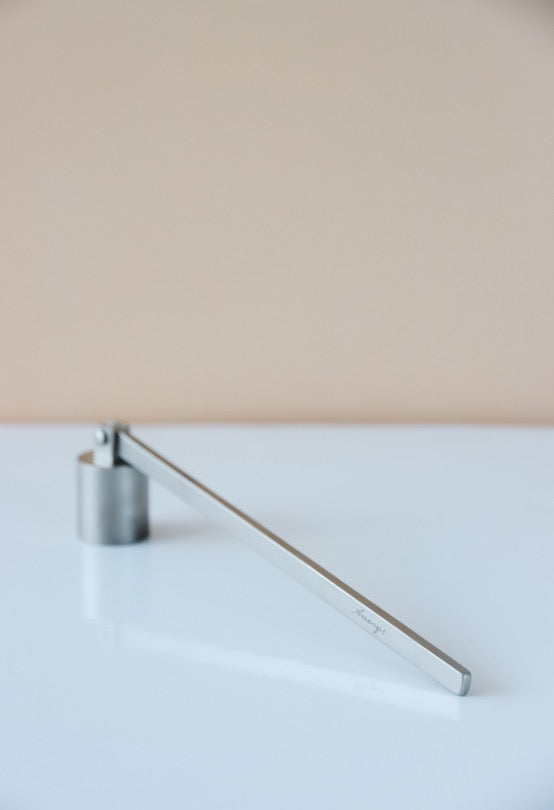 Aerangis Candle Snuffer – Stainless Steel Wick Care Tool with Cotton Storage Bag
