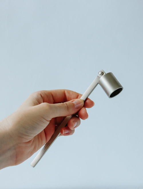 Aerangis Candle Snuffer – Stainless Steel Wick Care Tool with Cotton Storage Bag