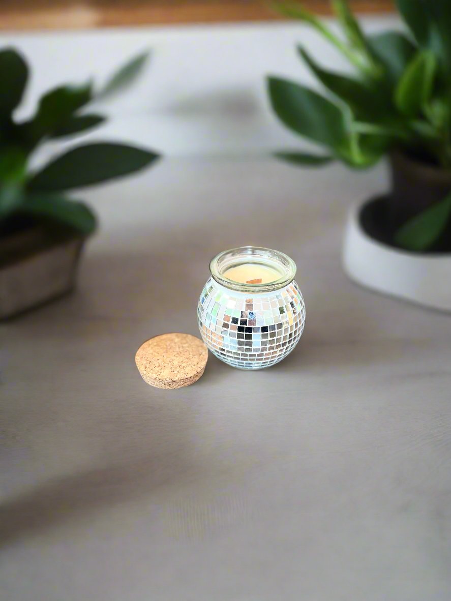 Silver Lining Disco Ball Candle