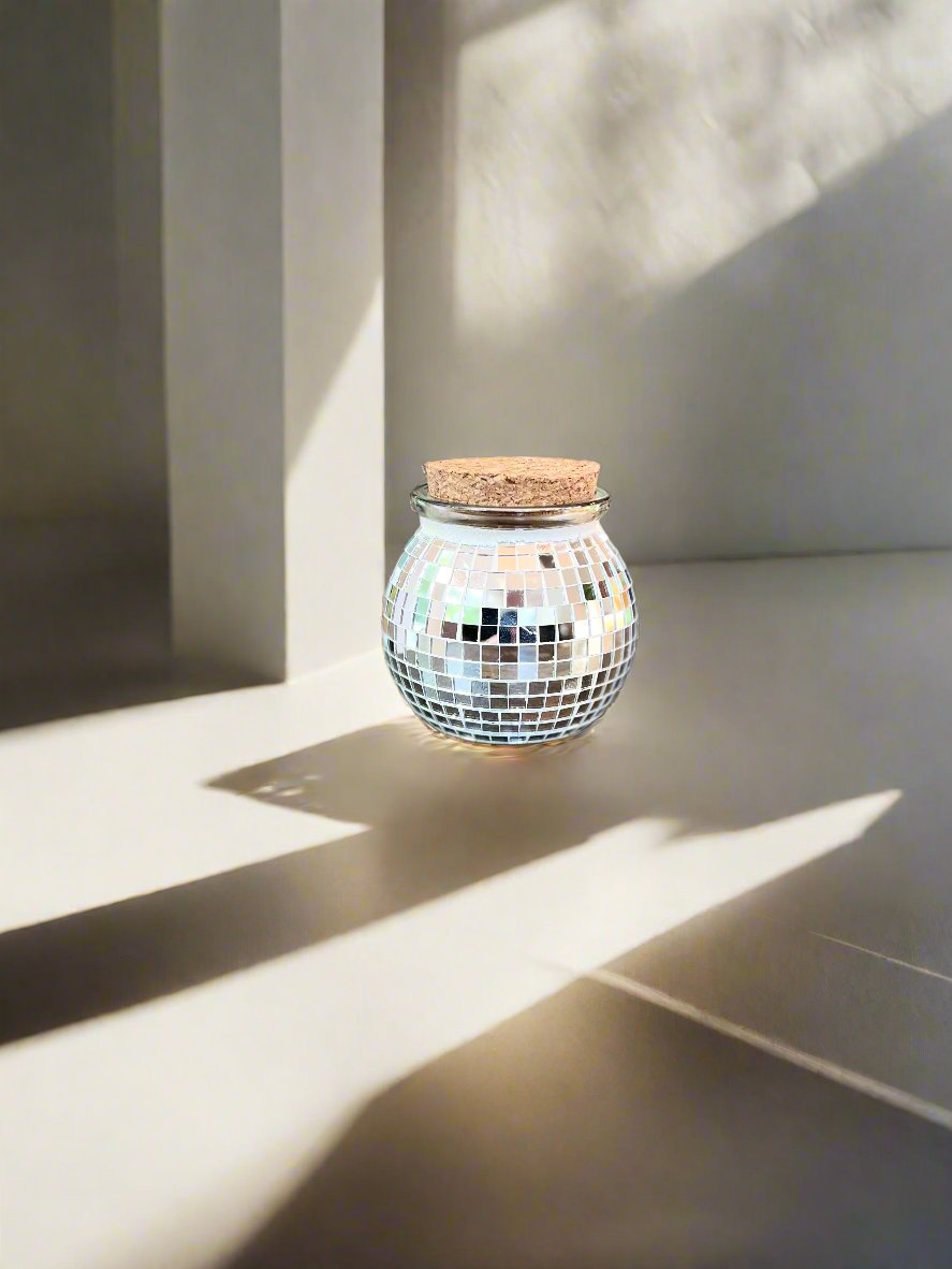 Silver Lining Disco Ball Candle