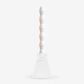 OZAIZ ZAI Geometric Pillar Candle in Ivory – Hand-Blown Glass Holder Set