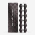 Charcoal  Geometric Pillar Candle (Set of 2)