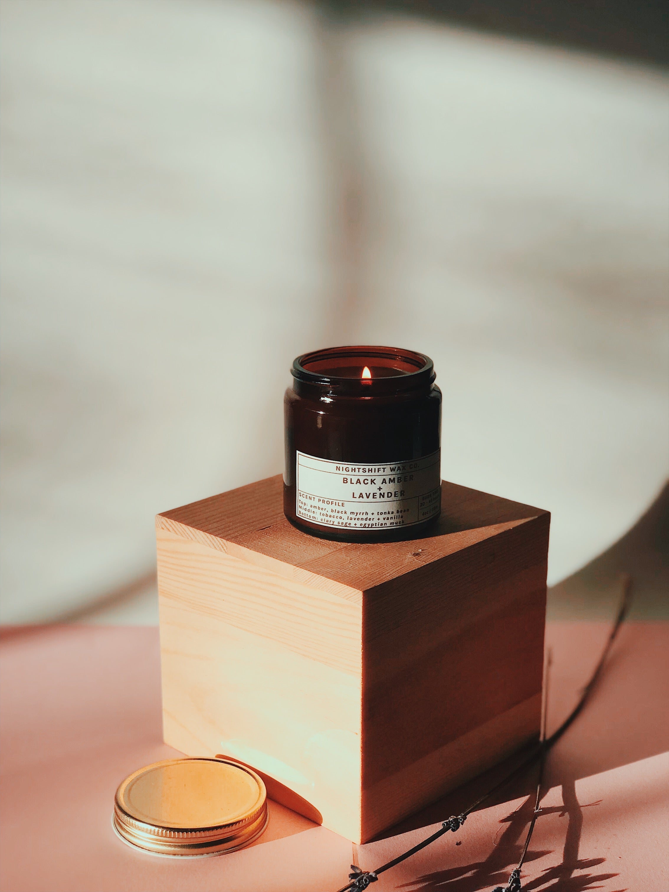 Black Amber & Lavender Soy Candle