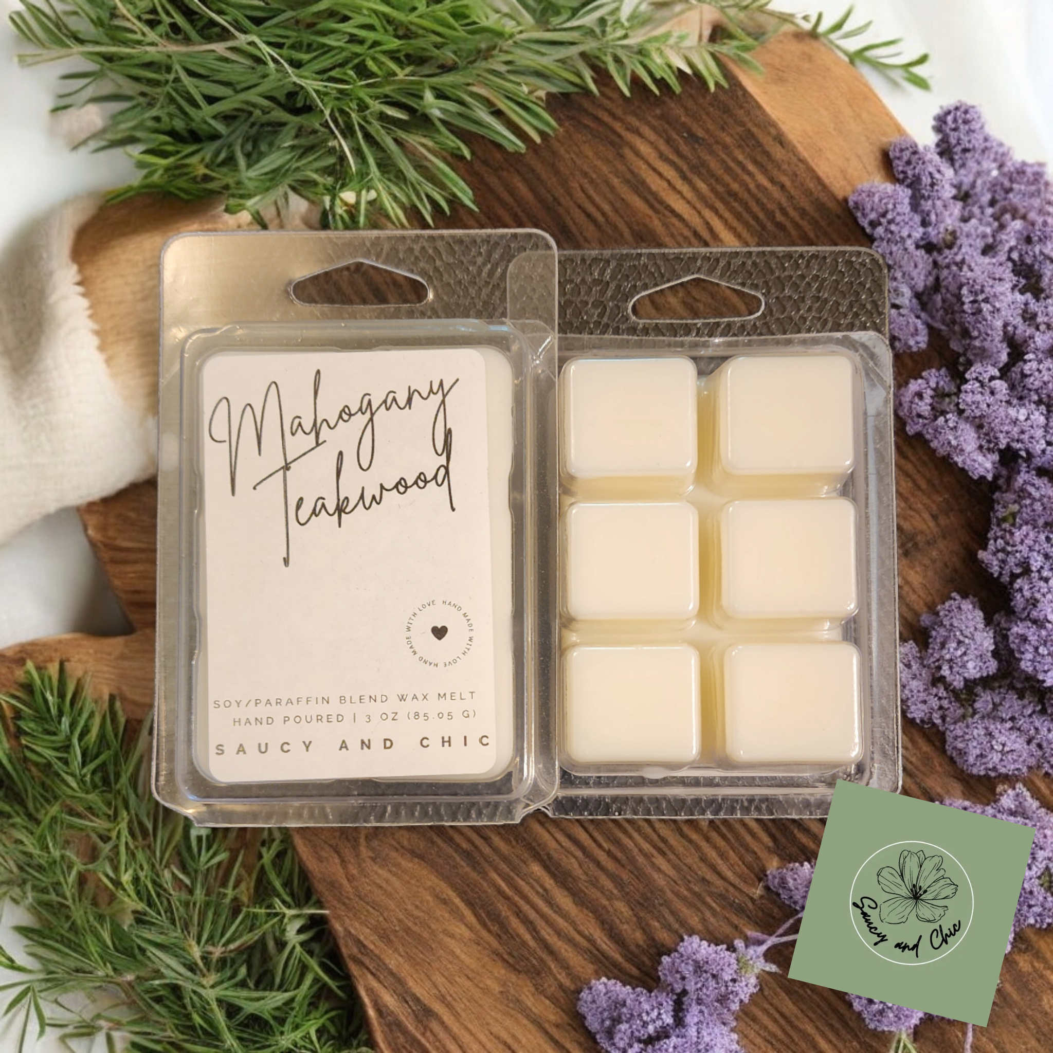 Mahogany Teakwood Wax Melt – Rich, Woodsy Fragrance for a Cozy Ambiance