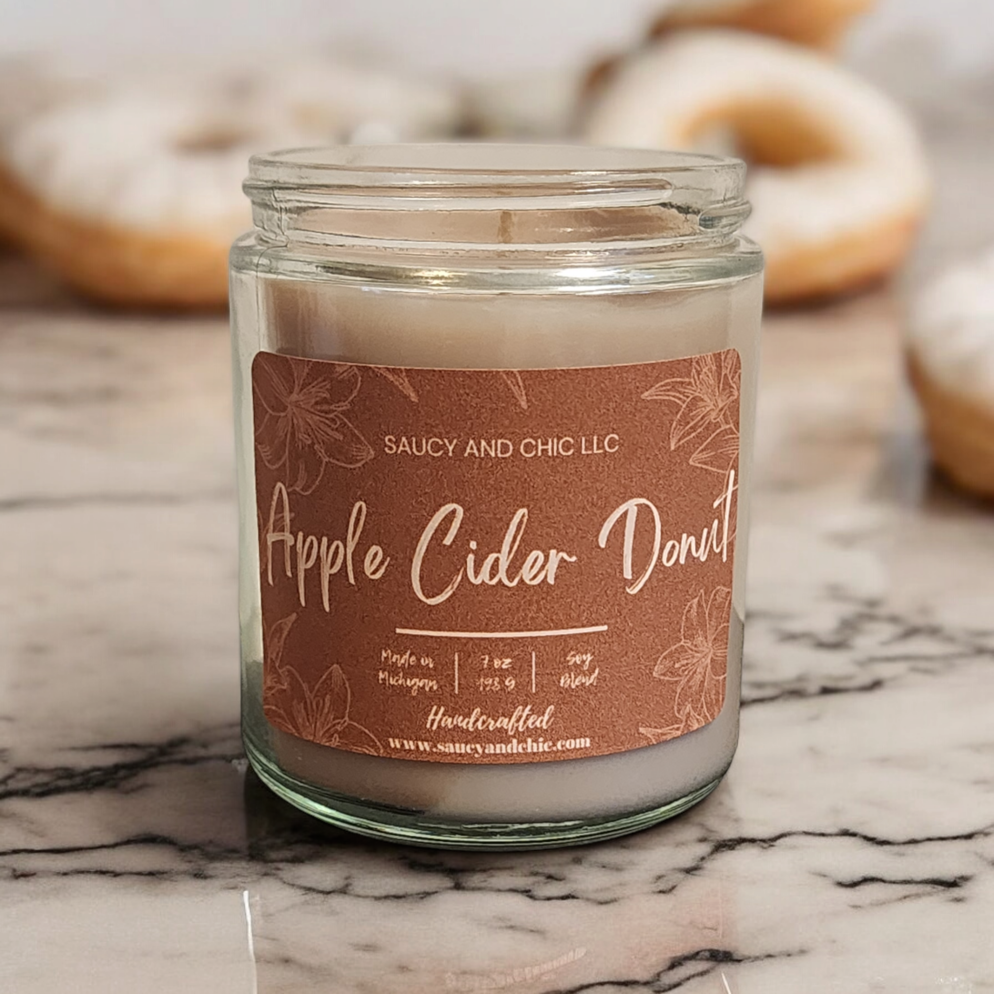 Apple Cider Donut Candle - Warm and Sweet Fall Bakery Scent for Cozy Vibes