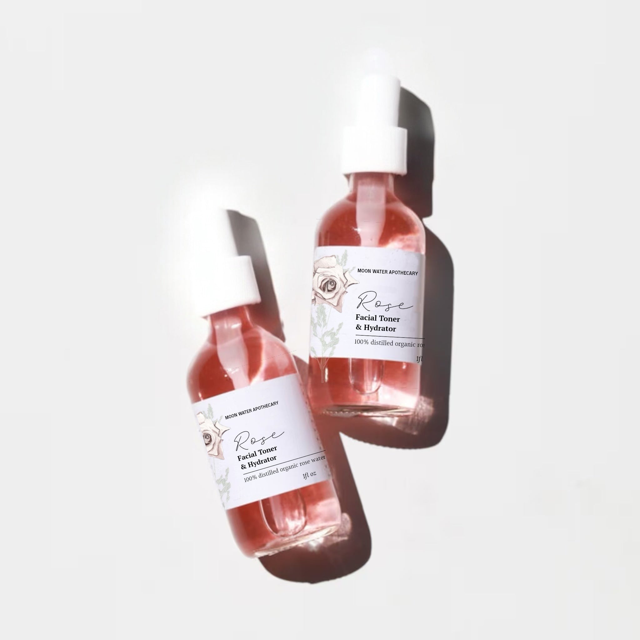 Moon Water Apothecary Handcrafted Rose Water Facial Toner – Organic Hydrating Mist for All Skin Types, 1 fl oz