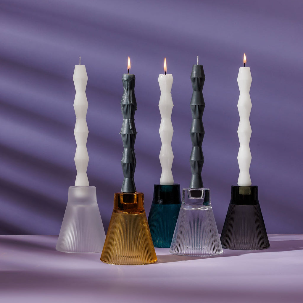 ZAI Geometric Pillar Candle in Ivory