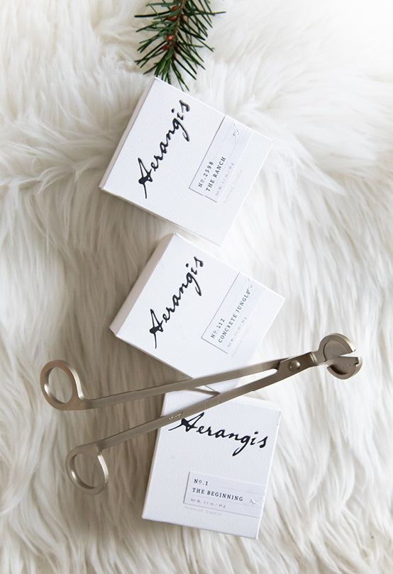 Aerangis Quintessential Journey Gift Set – 3 Signature Candles with Wick Trimmer