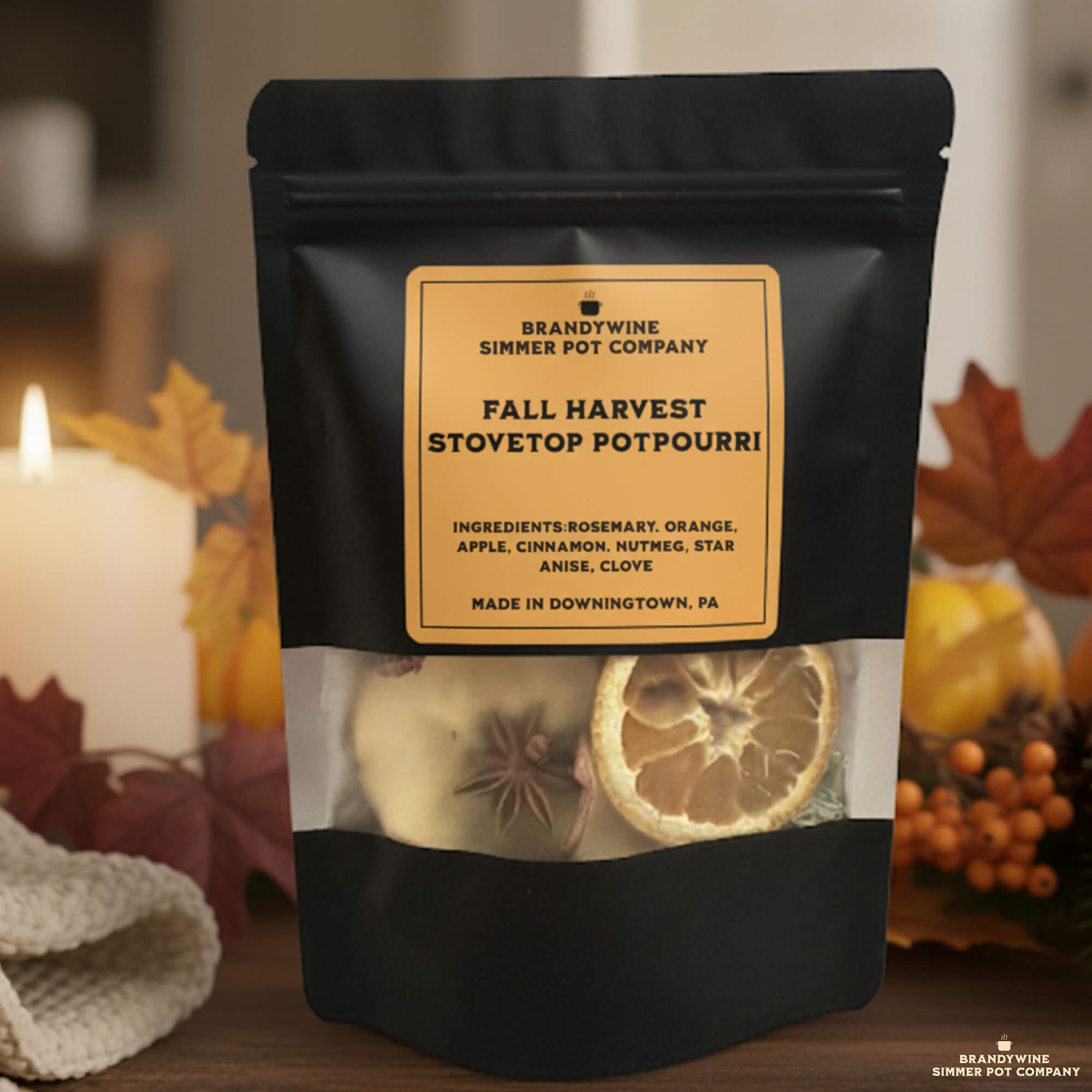 Fall Harvest Stovetop Potpourri by Brandywine Simmer Pot | Natural Cinnamon & Apple Blend