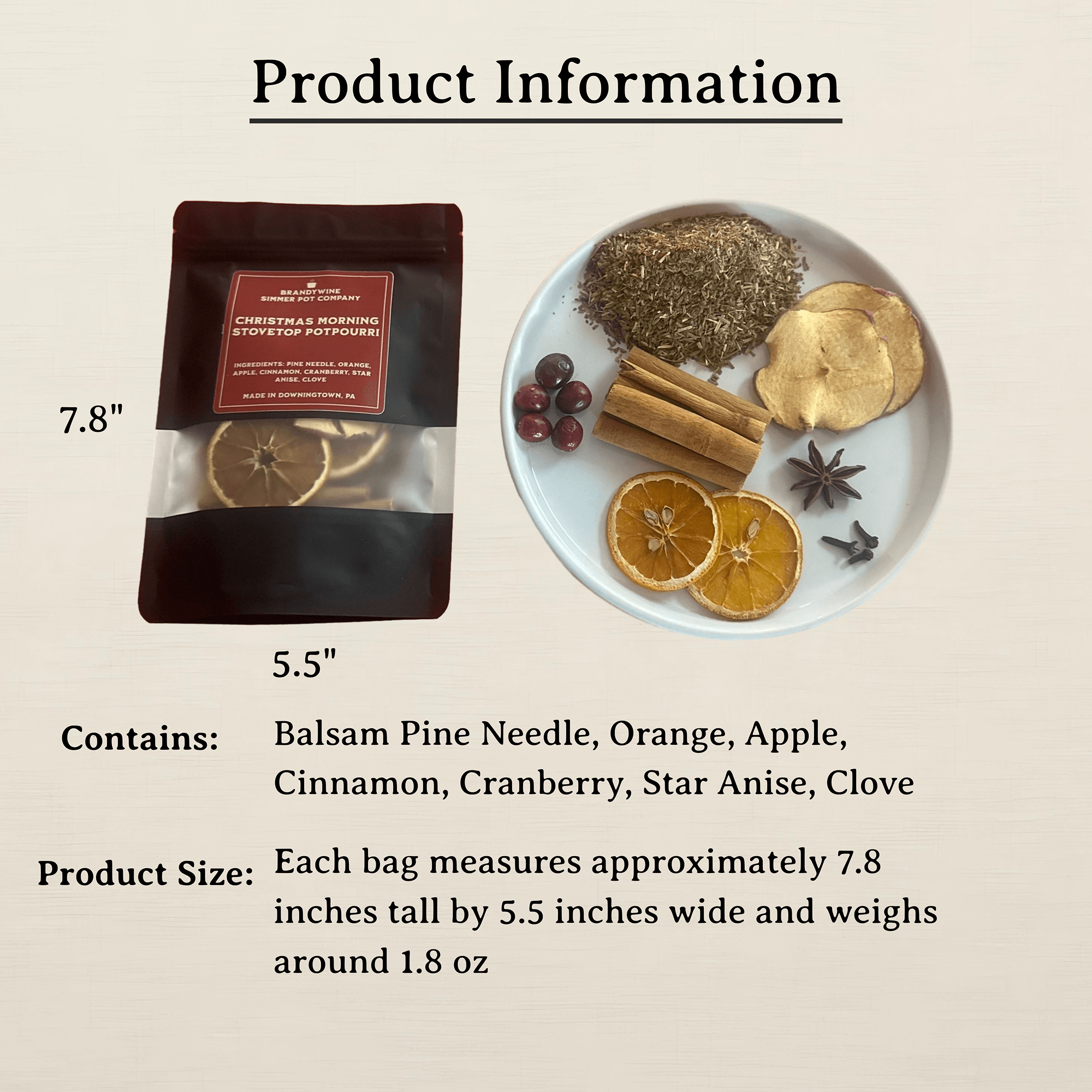 Christmas Stovetop Potpourri by Brandywine Simmer Pot – Natural Holiday Fragrance Blend