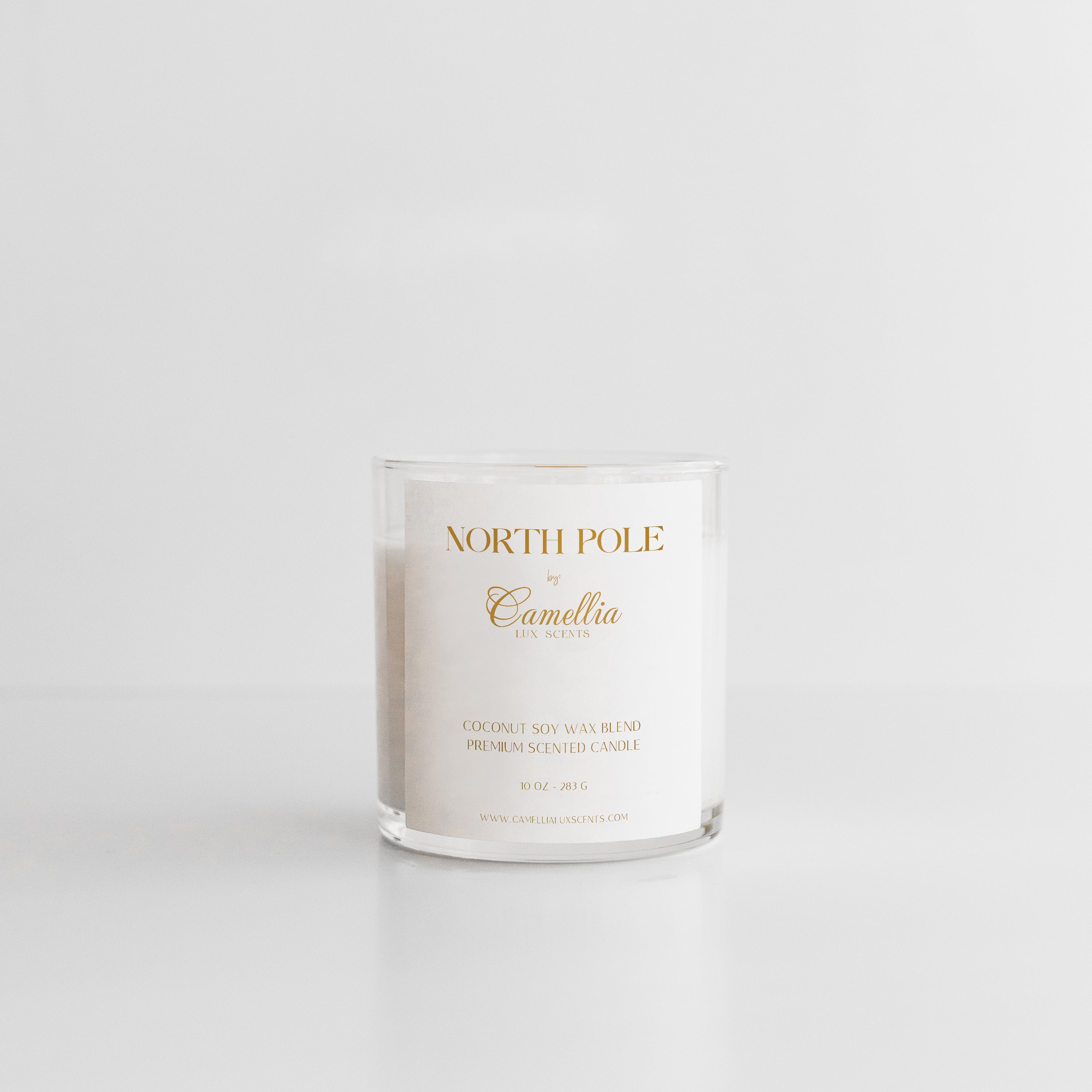 North Pole Cedarwood Candle by Camellia Lux Scents – 10 oz Wooden Wick