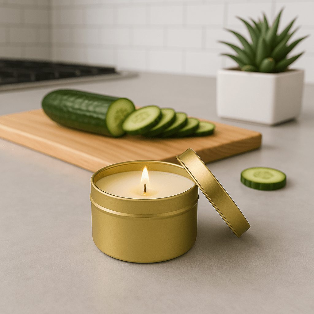 Cucumber and Green Tea Gold Tin Soy Candle