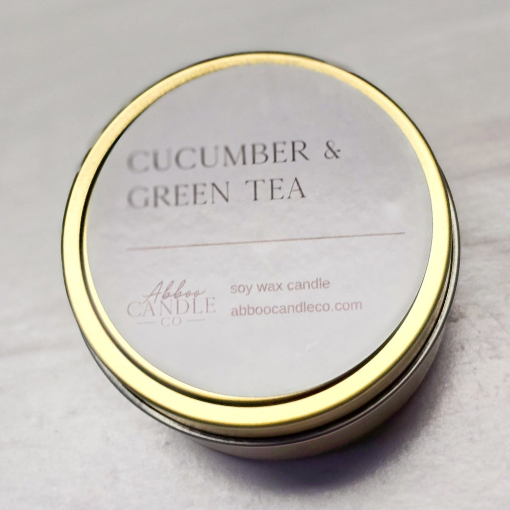 Cucumber and Green Tea Gold Tin Soy Candle