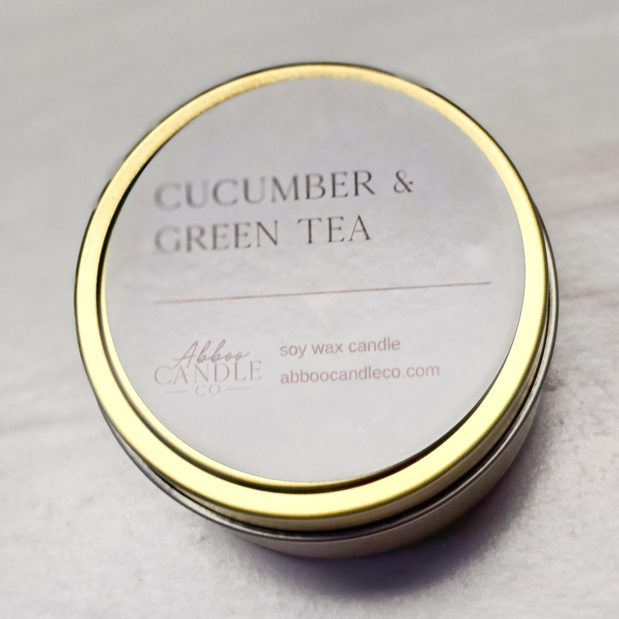 Cucumber and Green Tea Gold Tin Soy Candle