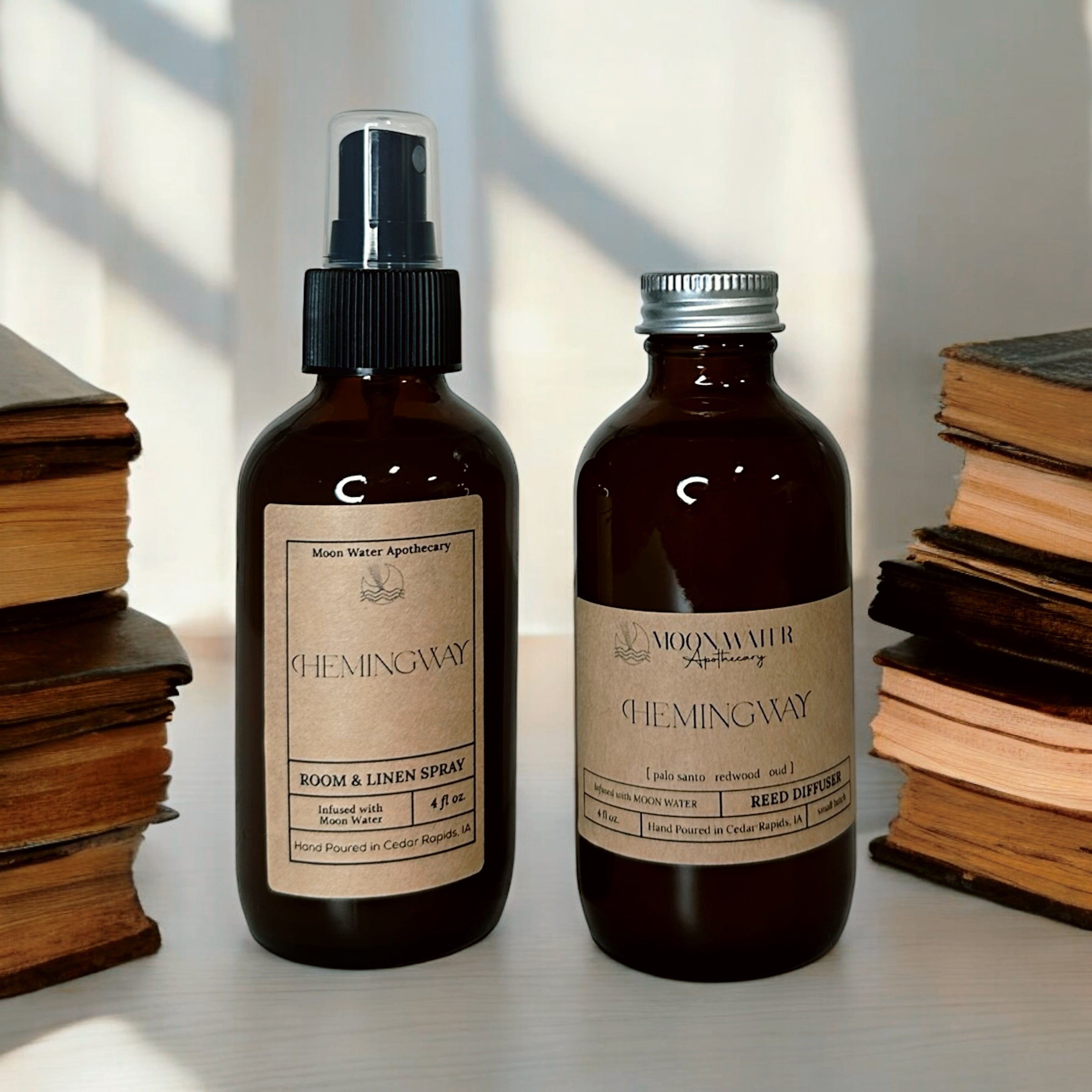 Hemingway Room & Linen Spray by Moon Water Apothecary | Sandalwood, Palo Santo & Smoked Oud