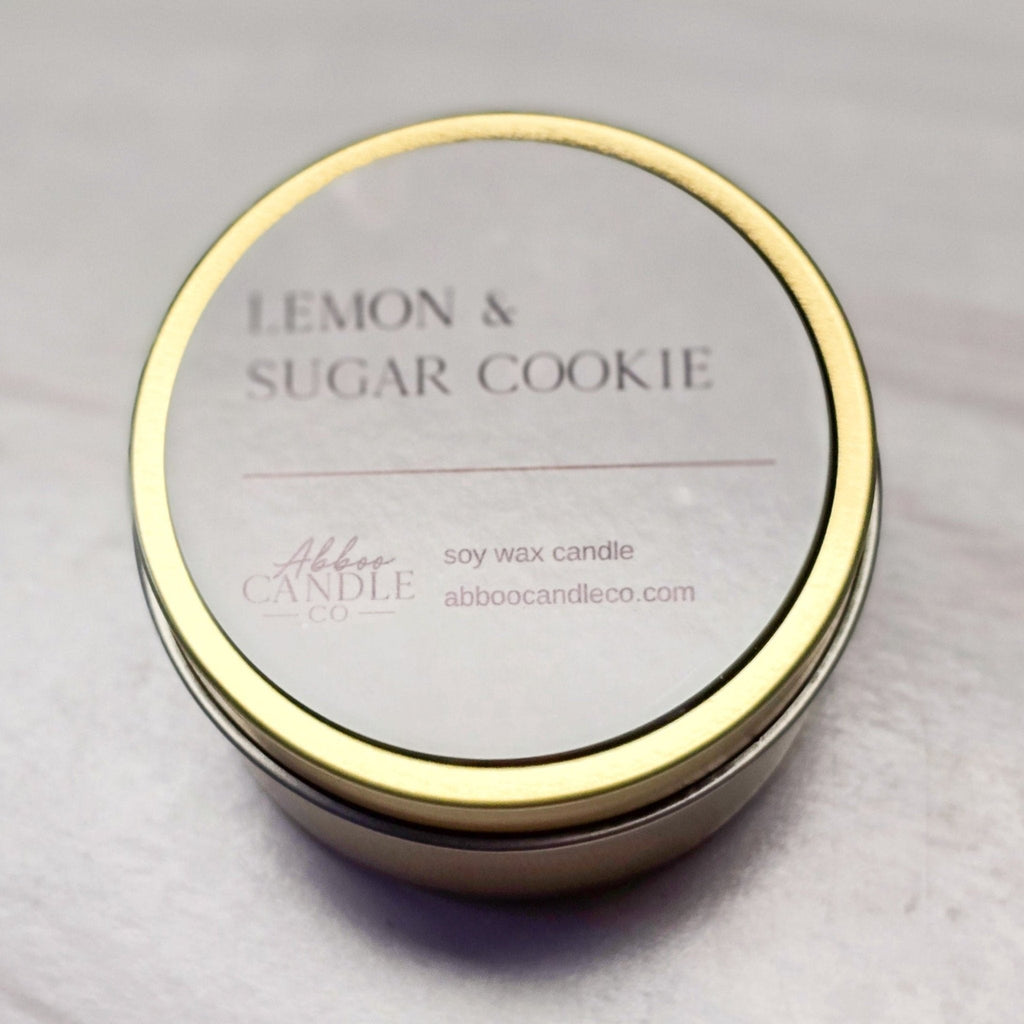 Lemon and Sugar Cookie Gold Tin Soy Candle