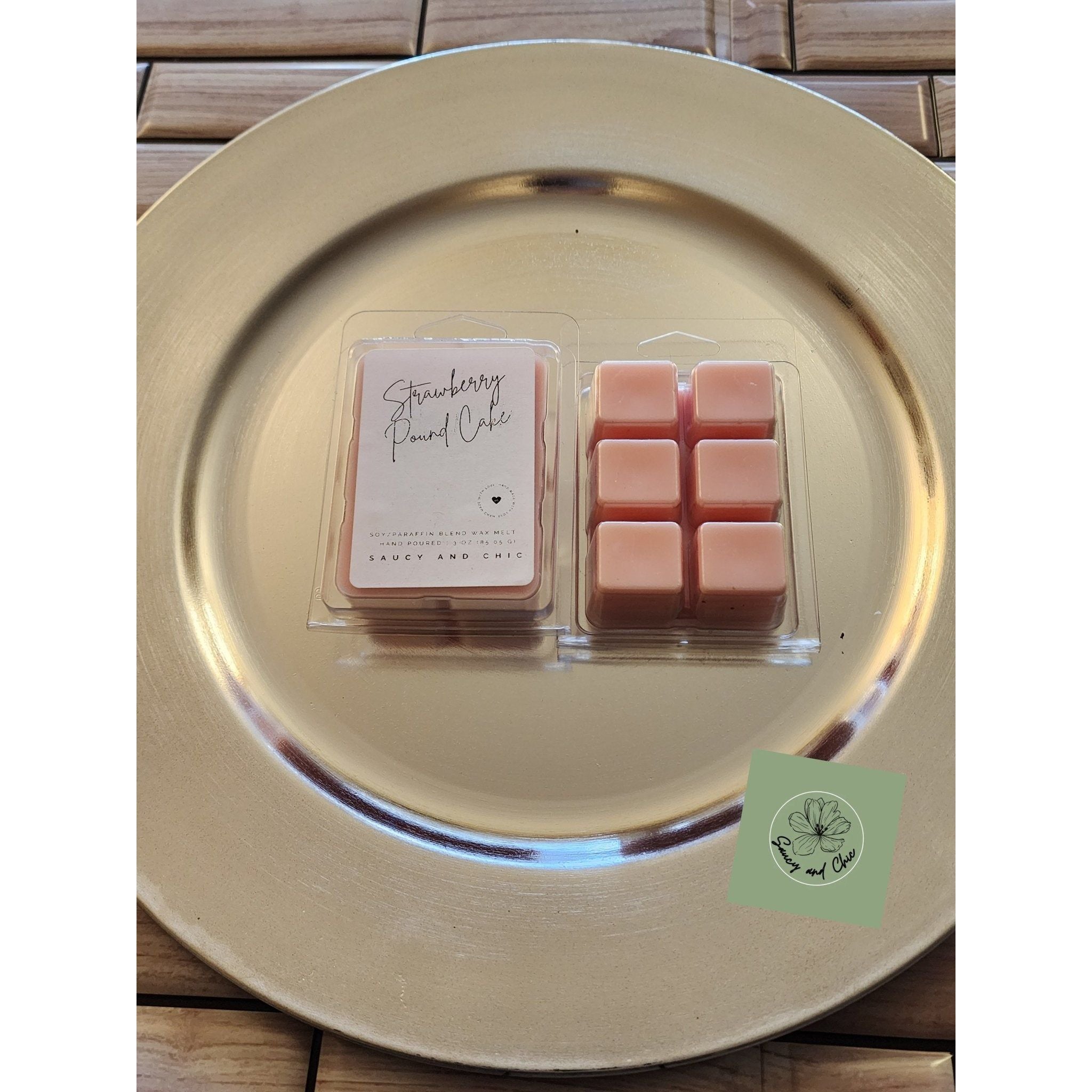 Strawberry Pound Cake Wax Melt - Sweet & Fruity Scented Wax Cubes for a Cozy Home